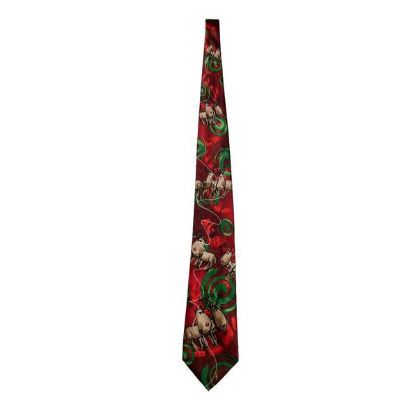 J Garcia Dracula Claus Collection Sixty Christmas Reindeer Novelty Necktie - Picture 3 of 7